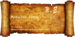 Matulai Enna névjegykártya